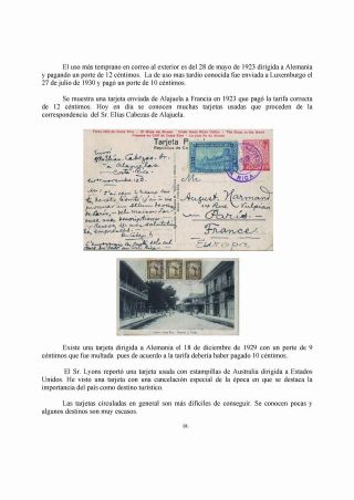 KOSTARIKA CELINOVÉ DOPISNICE 1923 – list 20