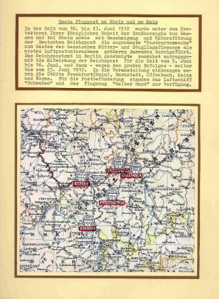 FIRST AIRMAIL ON RHINE AND ON MAIN – sheet 1