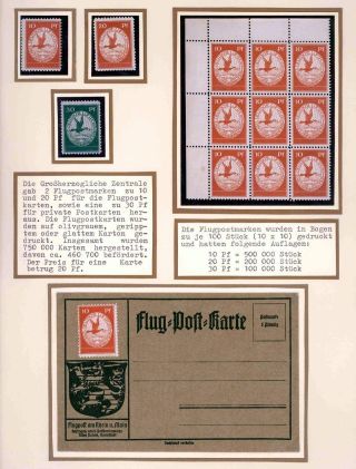 FIRST AIRMAIL ON RHINE AND ON MAIN – sheet 2