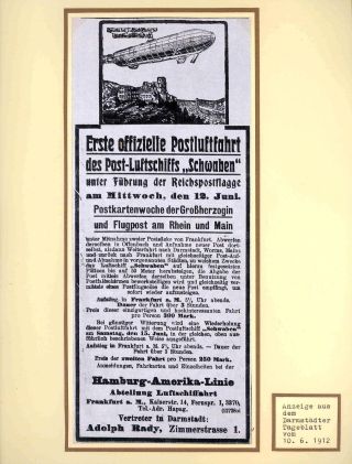 FIRST AIRMAIL ON RHINE AND ON MAIN – sheet 6