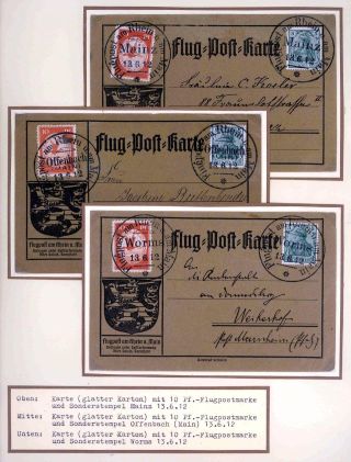 FIRST AIRMAIL ON RHINE AND ON MAIN – sheet 8