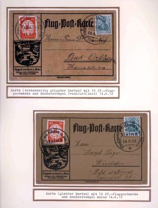FIRST AIRMAIL ON RHINE AND ON MAIN – sheet 9