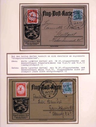 FIRST AIRMAIL ON RHINE AND ON MAIN – sheet 12