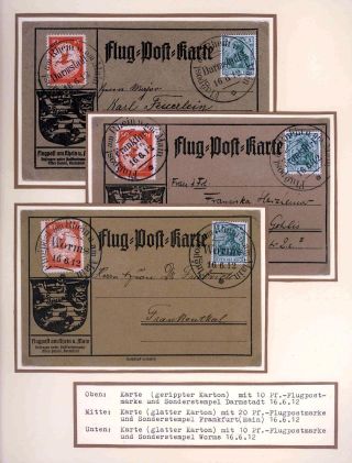 FIRST AIRMAIL ON RHINE AND ON MAIN – sheet 13