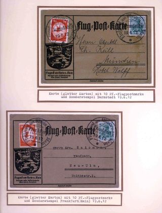 FIRST AIRMAIL ON RHINE AND ON MAIN – sheet 16