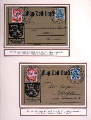 FIRST AIRMAIL ON RHINE AND ON MAIN – sheet 18