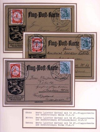 FIRST AIRMAIL ON RHINE AND ON MAIN – sheet 21
