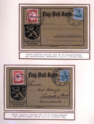 FIRST AIRMAIL ON RHINE AND ON MAIN – sheet 22