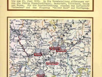 FIRST AIRMAIL ON RHINE AND ON MAIN