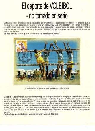 THE SPORT OF VOLLEYBALL - NOT TAKEN SERIOUSLY – sheet 1
