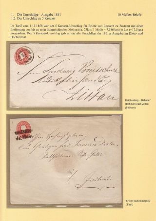 THE FIRST POSTAL STATIONERY ENVELOPES OF AUSTRIA (ISSUES OF 1861, 1863, 1867) – sheet 3