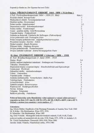 POŠTOVNÍ HISTORIE JIHOZÁPADNÍ MORAVY 1664-1918 – list 2