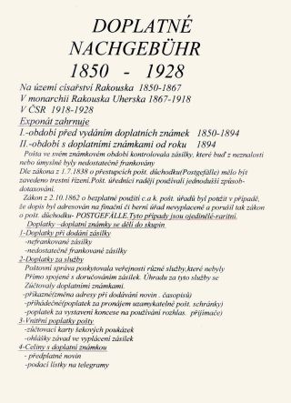 DOPLATNÉ 1850-1928 – list 1