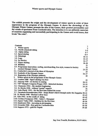WINTER SPORTS AND OLYMPIC GAMES – sheet 1