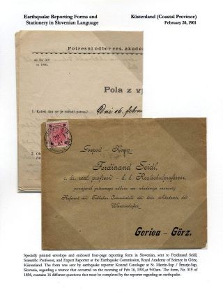 AUSTRIAN EARTHQUAKE STATIONERY REPORTING FORMS – sheet 6
