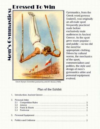 MEN`S GYMNASTIC: DRESSED TO WIN – sheet 1