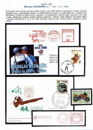 MEDALS OF CZECH AND SLOVAK SHOOTERS AT OLYMPICS 1956-2004 – sheet 7