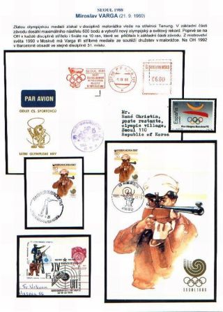 MEDALS OF CZECH AND SLOVAK SHOOTERS AT OLYMPICS 1956-2004 – sheet 8