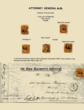 ZNÁMKY JIŽNÍ AUSTRÁLIE 1868-1874 S PŘETISKY PRO ÚŘEDNÍ KORESPONDENCI – list 8