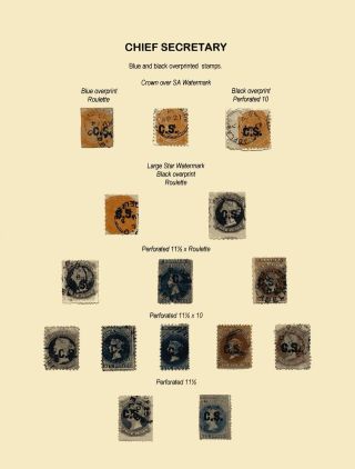 ZNÁMKY JIŽNÍ AUSTRÁLIE 1868-1874 S PŘETISKY PRO ÚŘEDNÍ KORESPONDENCI – list 16