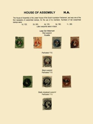 ZNÁMKY JIŽNÍ AUSTRÁLIE 1868-1874 S PŘETISKY PRO ÚŘEDNÍ KORESPONDENCI – list 36