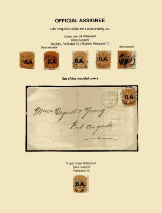 ZNÁMKY JIŽNÍ AUSTRÁLIE 1868-1874 S PŘETISKY PRO ÚŘEDNÍ KORESPONDENCI – list 50