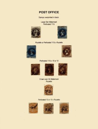 ZNÁMKY JIŽNÍ AUSTRÁLIE 1868-1874 S PŘETISKY PRO ÚŘEDNÍ KORESPONDENCI – list 56