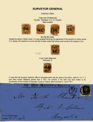 ZNÁMKY JIŽNÍ AUSTRÁLIE 1868-1874 S PŘETISKY PRO ÚŘEDNÍ KORESPONDENCI – list 66