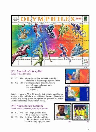 ÜBERSICHT VON MARKEN ZUM XXVII. OLYMPISCHEN SPIELEN SYDNEY 2000 – Blatt 2