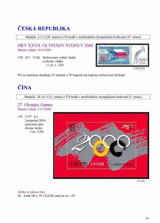 ÜBERSICHT VON MARKEN ZUM XXVII. OLYMPISCHEN SPIELEN SYDNEY 2000 – Blatt 4