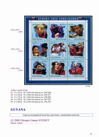 ÜBERSICHT VON MARKEN ZUM XXVII. OLYMPISCHEN SPIELEN SYDNEY 2000 – Blatt 5