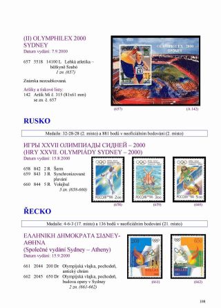 ÜBERSICHT VON MARKEN ZUM XXVII. OLYMPISCHEN SPIELEN SYDNEY 2000 – Blatt 10