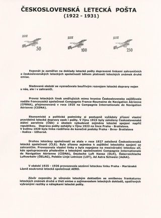 ČESKOSLOVENSKÁ LETECKÁ POŠTA (1922-1931) – list 1