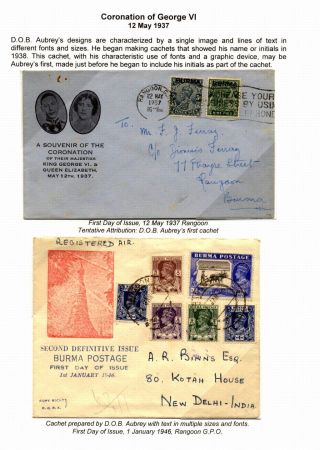 UNIDENTIFIED BURMESE CACHET PUBLISHERS 1937-1948 – sheet 5