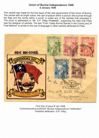 UNIDENTIFIED BURMESE CACHET PUBLISHERS 1937-1948 – sheet 16