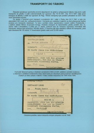 PERSECUTION OF JEWISH PEOPLE IN PROTECTORATE BOHEMIA AND MORAVIA AND GHETTO TEREZIN (THERESIENSTADT) IN POSTAL DOCUMENTS – sheet 34