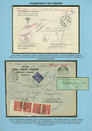 PERSECUTION OF JEWISH PEOPLE IN PROTECTORATE BOHEMIA AND MORAVIA AND GHETTO TEREZIN (THERESIENSTADT) IN POSTAL DOCUMENTS – sheet 35