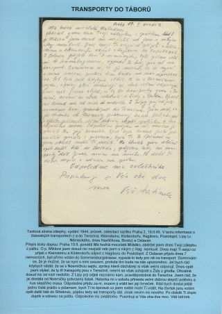 PERSECUTION OF JEWISH PEOPLE IN PROTECTORATE BOHEMIA AND MORAVIA AND GHETTO TEREZIN (THERESIENSTADT) IN POSTAL DOCUMENTS – sheet 39