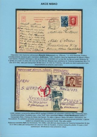 PERSECUTION OF JEWISH PEOPLE IN PROTECTORATE BOHEMIA AND MORAVIA AND GHETTO TEREZIN (THERESIENSTADT) IN POSTAL DOCUMENTS – sheet 41