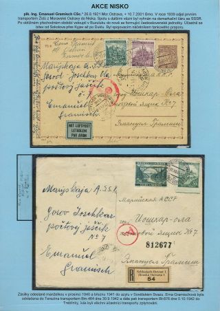 PERSECUTION OF JEWISH PEOPLE IN PROTECTORATE BOHEMIA AND MORAVIA AND GHETTO TEREZIN (THERESIENSTADT) IN POSTAL DOCUMENTS – sheet 42