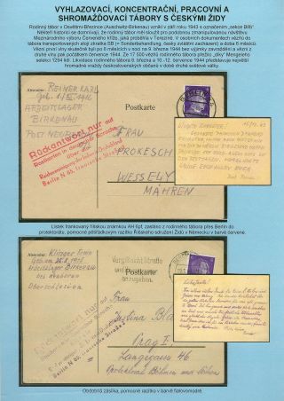 PERSECUTION OF JEWISH PEOPLE IN PROTECTORATE BOHEMIA AND MORAVIA AND GHETTO TEREZIN (THERESIENSTADT) IN POSTAL DOCUMENTS – sheet 45