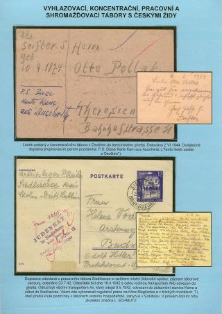 PERSECUTION OF JEWISH PEOPLE IN PROTECTORATE BOHEMIA AND MORAVIA AND GHETTO TEREZIN (THERESIENSTADT) IN POSTAL DOCUMENTS – sheet 48
