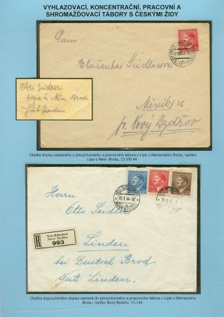 PERSECUTION OF JEWISH PEOPLE IN PROTECTORATE BOHEMIA AND MORAVIA AND GHETTO TEREZIN (THERESIENSTADT) IN POSTAL DOCUMENTS – sheet 49