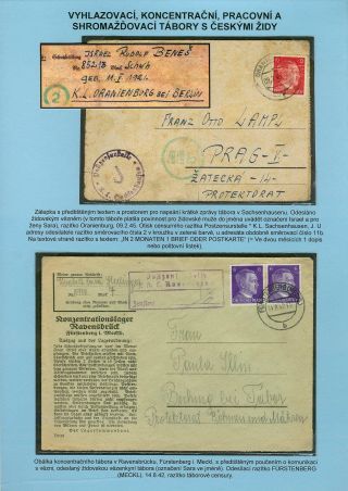 PERSECUTION OF JEWISH PEOPLE IN PROTECTORATE BOHEMIA AND MORAVIA AND GHETTO TEREZIN (THERESIENSTADT) IN POSTAL DOCUMENTS – sheet 50