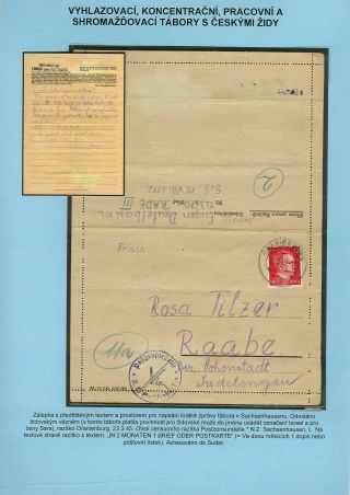 PERSECUTION OF JEWISH PEOPLE IN PROTECTORATE BOHEMIA AND MORAVIA AND GHETTO TEREZIN (THERESIENSTADT) IN POSTAL DOCUMENTS – sheet 51