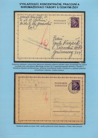 PERSECUTION OF JEWISH PEOPLE IN PROTECTORATE BOHEMIA AND MORAVIA AND GHETTO TEREZIN (THERESIENSTADT) IN POSTAL DOCUMENTS – sheet 52