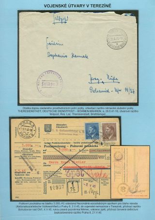 PERSECUTION OF JEWISH PEOPLE IN PROTECTORATE BOHEMIA AND MORAVIA AND GHETTO TEREZIN (THERESIENSTADT) IN POSTAL DOCUMENTS – sheet 57