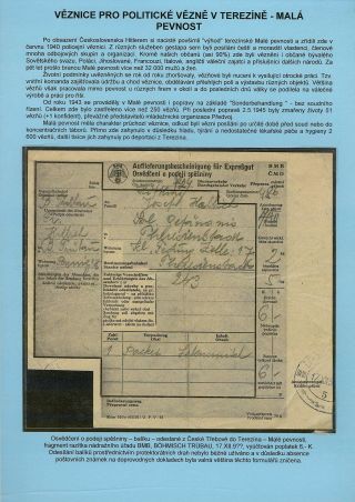 PERSECUTION OF JEWISH PEOPLE IN PROTECTORATE BOHEMIA AND MORAVIA AND GHETTO TEREZIN (THERESIENSTADT) IN POSTAL DOCUMENTS – sheet 58
