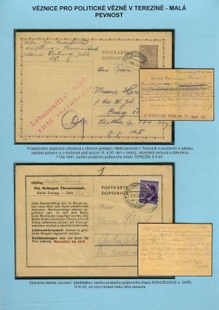 PERSECUTION OF JEWISH PEOPLE IN PROTECTORATE BOHEMIA AND MORAVIA AND GHETTO TEREZIN (THERESIENSTADT) IN POSTAL DOCUMENTS – sheet 59