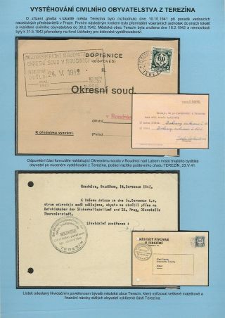PERSECUTION OF JEWISH PEOPLE IN PROTECTORATE BOHEMIA AND MORAVIA AND GHETTO TEREZIN (THERESIENSTADT) IN POSTAL DOCUMENTS – sheet 60